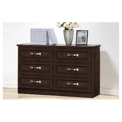 Colburn Modern And Contemporary 6 Drawer Wood Storage Dresser Dark Brown Finish - Baxton Studio 6 Colburn Modern And Contemporary 6 Drawer Wood Storage Dresser Dark Brown Finish - Baxton Studio - Image 4