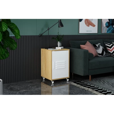 Aash 1 Door White Nightstands With Storage And 1 Adjustable Inner Shelves-The Pop Home 10 Aash 1 Door White Nightstands With Storage And 1 Adjustable Inner Shelves-The Pop Home - Image 8