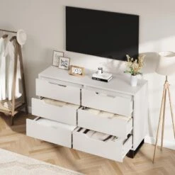 6 Dresser For Bedroom, 47.2" Wide Dresser, Freestanding Vertical Drawer Cabinet With Storage, Wooden Closet Storage Chest For Living Room, Hallway -Nexera Furniture Store GUEST 6803cbcc 1f15 4d65 ad52 d92cd389e4f4