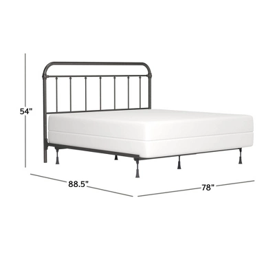 King Kirkland Metal Headboard With Frame Aged Pewter - Hillsdale Furniture 4 King Kirkland Metal Headboard With Frame Aged Pewter - Hillsdale Furniture - Image 2