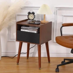 Nightstand With Storage – Mid Century Modern Bedroom Side Table Built-in Charging Station With 2 USB Ports & 2 Power Outlets 16 Nightstand With Storage – Mid Century Modern Bedroom Side Table Built-in Charging Station With 2 USB Ports & 2 Power Outlets -Nexera Furniture Store GUEST 68a3a891 a34a 49c8 8fa2 283cd5468ee2