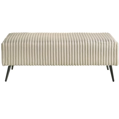 Roundhill Furniture Mavela Wide-wale Corduroy Upholstery Panel Bed With 2 Nightstands And Bench 12 Roundhill Furniture Mavela Wide-wale Corduroy Upholstery Panel Bed With 2 Nightstands And Bench - Image 10