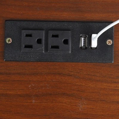 Nightstand With Storage – Mid Century Modern Bedroom Side Table Built-in Charging Station With 2 USB Ports & 2 Power Outlets 6 Nightstand With Storage – Mid Century Modern Bedroom Side Table Built-in Charging Station With 2 USB Ports & 2 Power Outlets - Image 4