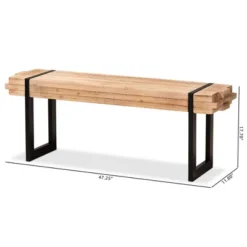 Henson Wood And Black Finished Metal Bench Brown - Baxton Studio -Nexera Furniture Store GUEST 6a71aeeb 8691 4023 bfa5 ea2f97f3abe2