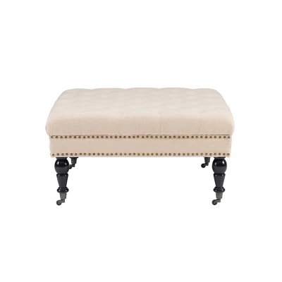 Isabelle Square Tufted Ottoman - Linon 4 Isabelle Square Tufted Ottoman - Linon - Image 2