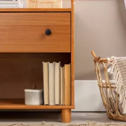 Katie Transitional Tray Top 1 Drawer Solid Wood Nightstand Caramel - Saracina Home -Nexera Furniture Store GUEST 6b787175 d26a 4d00 aeac 9a25fd3267e3