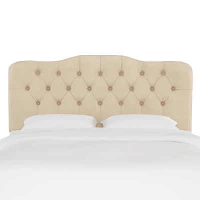 Queen Tufted Headboard Velvet Pearl - Skyline Furniture 3 Queen Tufted Headboard Velvet Pearl - Skyline Furniture