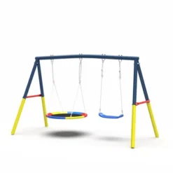 Aukfa 3 In 1 Outdoor Swing Set - 32'' Saucer Swing + Belt Swing + Slide, A-Frame Frame, Easy Install For Backyard/Patio 11 Aukfa 3 In 1 Outdoor Swing Set - 32'' Saucer Swing + Belt Swing + Slide, A-Frame Frame, Easy Install For Backyard/Patio -Nexera Furniture Store GUEST 6dc08e39 cf5c 4424 9182 46849c634598