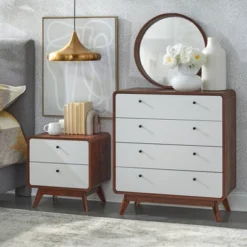 Cassie Mid-Century Modern Nightstand Walnut/White - Buylateral 11 Cassie Mid-Century Modern Nightstand Walnut/White - Buylateral -Nexera Furniture Store GUEST 6dedaa84 3554 4f14 a7f5 a53330c49d7a