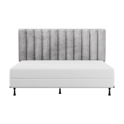 King Crestone Upholstered Headboard With Frame Gray - Hillsdale Furniture 5 King Crestone Upholstered Headboard With Frame Gray - Hillsdale Furniture - Image 3