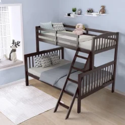 Costway Twin Over Full Bunk Bed Rubber Wood Convertible With Ladder Guardrail 24 Costway Twin Over Full Bunk Bed Rubber Wood Convertible With Ladder Guardrail -Nexera Furniture Store GUEST 6e9ee7f0 8e73 4a65 aefb bd758e5a6c53