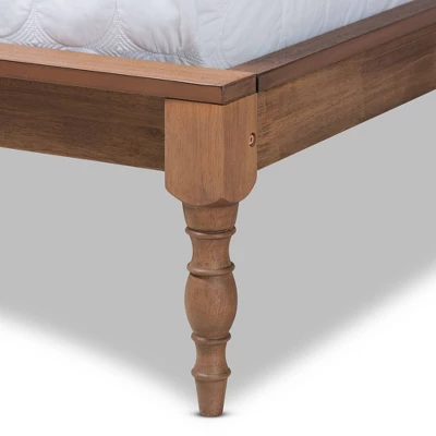 Romy Wood Bed Frame Ash Walnut - Baxton Studio 5 Romy Wood Bed Frame Ash Walnut - Baxton Studio - Image 3