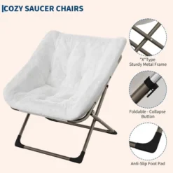 2PCS Comfy Chair For Adults, Foldable Living Room Chairs, Soft Faux Fur Folding Lounge For Bedroom Living Room Dorm Rooms, Flexible Reading Chair -Nexera Furniture Store GUEST 717a66f0 9da9 4099 a3db 291da5e48b6d
