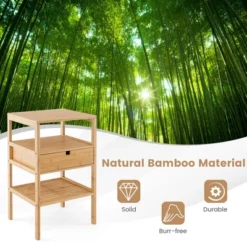 Tangkula Bamboo Nightstands Set Of 2 W/ Pull-out Drawer And Storage Shelf Wood Natural 15 Tangkula Bamboo Nightstands Set Of 2 W/ Pull-out Drawer And Storage Shelf Wood Natural -Nexera Furniture Store GUEST 71c143c3 2759 4b5b b035 024065e61a77