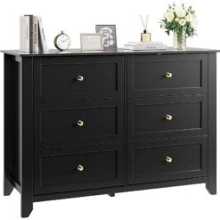Large 6 Drawer Dresser With Deep Drawers & Metal Knobs, Modern Wooden Double Chests Of Drawers For Entryway -Nexera Furniture Store GUEST 7267d85f aec3 45ff 821d 7ac706260bc4