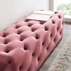 60" Amour Tufted Button Entryway Performance Velvet Bench Dusty Rose - Modway -Nexera Furniture Store GUEST 7380d05f d7a1 4ec1 b131 ecb990663f08