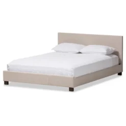 Elizabeth Modern And Contemporary Fabric Upholstered Panel - Stitched Platform Bed - Baxton Studio -Nexera Furniture Store GUEST 74430605 8a9f 44ee ad98 c7f8991e69b5