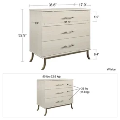 Little Seeds Monarch Hill Clementine 3 Drawer Dresser, White -Nexera Furniture Store GUEST 74c5127e 2eb6 4caf 9e36 dff3cea4841c