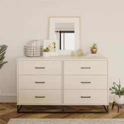 Kelly 6 Drawers Dresser Ivory Oak - Novogratz -Nexera Furniture Store GUEST 7531c8d6 be4b 4993 9b9a 6f96085fa315