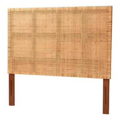 Bali & Pari Queen Size Lesia Rattan And Mahogany Wood Headboard Light Honey/Red Teak 3 Bali & Pari Queen Size Lesia Rattan And Mahogany Wood Headboard Light Honey/Red Teak