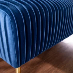 Tawver Contemporary Upholstered Bench Blue/Gold - Aiden Lane -Nexera Furniture Store GUEST 79a533ed a757 4b81 afca b249a81045a0