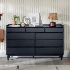Mid-Century Modern Solid Wood 9 Drawer Horizontal Dresser - Saracina Home 17 Mid-Century Modern Solid Wood 9 Drawer Horizontal Dresser - Saracina Home -Nexera Furniture Store GUEST 7a24835f 4cfa 4639 a0fe 1dde2e770190