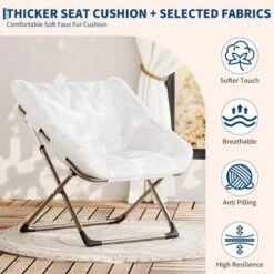 2PCS Comfy Chair For Adults, Foldable Living Room Chairs, Soft Faux Fur Folding Lounge For Bedroom Living Room Dorm Rooms, Flexible Reading Chair -Nexera Furniture Store GUEST 7ae1288b ffac 43ab 826b c3c951c8724f