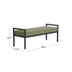 Modern Metal Bench Light Sage Green Velvet - HomePop -Nexera Furniture Store GUEST 7aff1fdb f941 41f6 af4b 6fc27a2f65ea