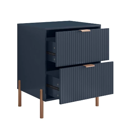 Festivo 3pc Modern Elegance 2 Drawer Nightstands And 3 Drawer Dresser Set Navy 11 Festivo 3pc Modern Elegance 2 Drawer Nightstands And 3 Drawer Dresser Set Navy - Image 9