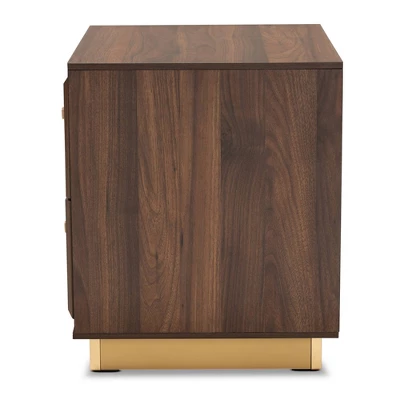Cormac Wood And Metal 2 Drawer Nightstand - Baxton Studio 6 Cormac Wood And Metal 2 Drawer Nightstand - Baxton Studio - Image 4