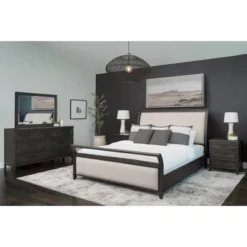 5pc Cindi Sleigh Bedroom Set Gray - Abbyson Living