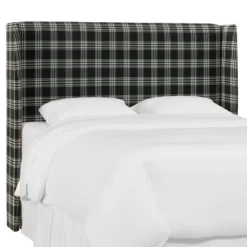 Wingback Headboard Barnegat Plaid Black Sea - Skyline Furniture -Nexera Furniture Store GUEST 7ff72149 9495 483d bfde cd2acf529d0d