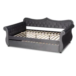 Abbie Velvet Fabric Upholstered Crystal Tufted Daybed With Trundle - Baxton Studio -Nexera Furniture Store GUEST 808f0858 a322 41b4 adf7 c67a9bd836db