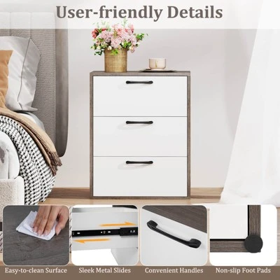 Costway 3 Drawer Dresser Chest Of Drawer Storage Cabinet With Wide Storage Space Organizer 9 Costway 3 Drawer Dresser Chest Of Drawer Storage Cabinet With Wide Storage Space Organizer - Image 7