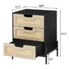 ODK Rattan Nightstand, Boho Bedside Table With 3 Large Storage Capacity, Spacious Surface, Modern Storage Night Stand For Bedroom, Black -Nexera Furniture Store GUEST 833185dd b8a5 49d2 84f4 4528c4466a87