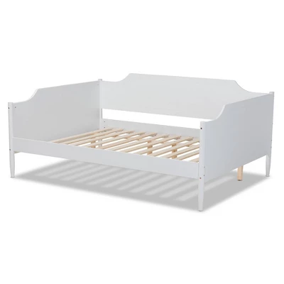 Full Alya Traditional Wood Daybed White - Baxton Studio 4 Full Alya Traditional Wood Daybed White - Baxton Studio - Image 2