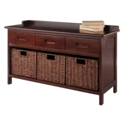 4pc Adriana Storage Bench With Baskets Walnut - Winsome 27 4pc Adriana Storage Bench With Baskets Walnut - Winsome -Nexera Furniture Store GUEST 841aa2f5 e9ff 420e acbf aee30ef081d0