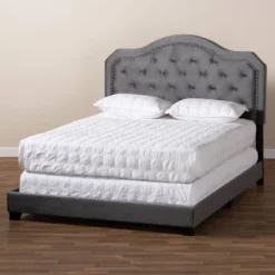 Samantha Velvet Upholstered Button Tufted Bed - Baxton Studio -Nexera Furniture Store GUEST 85244dc6 c1ab 4bcf b975 0c48d73907cb