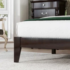 Queen/Full/King Size Rubber Wood Platform Bed With Rattan Headboard, Bed Frame With Support Legs - ModernLuxe -Nexera Furniture Store GUEST 852c7ffa 8361 49e2 aa35 43918b828ff3