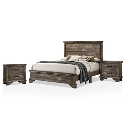 3pc Jacobi Bed With 2 Nightstands Gray - HOMES: Inside + Out 9 3pc Jacobi Bed With 2 Nightstands Gray - HOMES: Inside + Out - Image 7