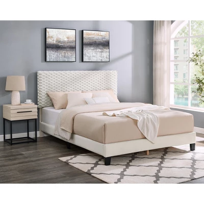 Roundhill Furniture Findlay Bedroom Set, Plush 3D Upholstered Bed With Nightstand, 2-Piece 17 Roundhill Furniture Findlay Bedroom Set, Plush 3D Upholstered Bed With Nightstand, 2-Piece - Image 15