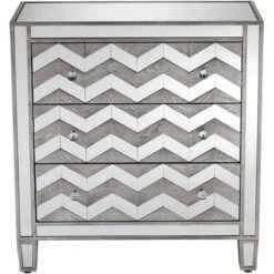 Studio 55D Mirrored Chevron 32" Wide 3-Drawer Accent Chest -Nexera Furniture Store GUEST 8786a4b3 d897 416d ab90 a624f6f6762a