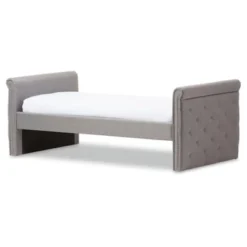 Twin Swanson Modern And Contemporary Fabric Tufted Daybed With Roll-Out Trundle Guest Bed Gray - Baxton Studio: Polyester Upholstery, Nailhead Detail -Nexera Furniture Store GUEST 8819cd4d 8b17 4b86 8e2e eb1f2b8b8533