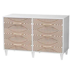 Baxton Studio Queen 3pc Louetta Carved Contrasting Bedroom Set White/Natural Brown -Nexera Furniture Store GUEST 883afa2e a4e9 4dfb 9eff 98d6bc5fee91