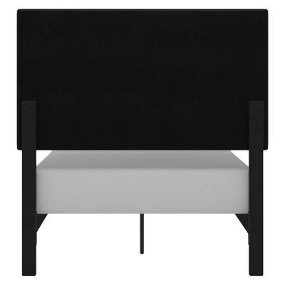 Twin Janford Upholstered Bed Black Faux Leather - Room & Joy 11 Twin Janford Upholstered Bed Black Faux Leather - Room & Joy - Image 9