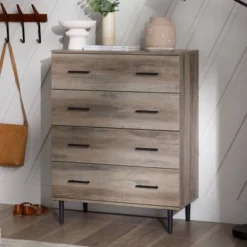 Higgins Modern Vertical 4 Drawer Dresser - Saracina Home
