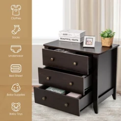 Costway 3 Drawer Dresser Chest Of Drawers Bedside Table For Living Room Bedroom -Nexera Furniture Store GUEST 89a1f25e 6bed 4f23 9e51 807c1ef61023