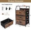 Costway 3 Drawer Dresser W/Top Shelf Storage Tower Cabinet For Bedroom Hallway Nursery