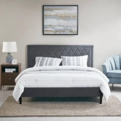 Rowen Platform Bed Charcoal - 510 Design
