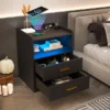 Vlsrka Night Stand With Wireless Charging, 2 Drawers, Smart Bedside Table With 24-Color RGB Lighting, Modern LED Lighted Nightstand For Bedroom -Nexera Furniture Store GUEST 8a5ebae6 3a61 4b36 b3aa 2fdbb0c4d88c